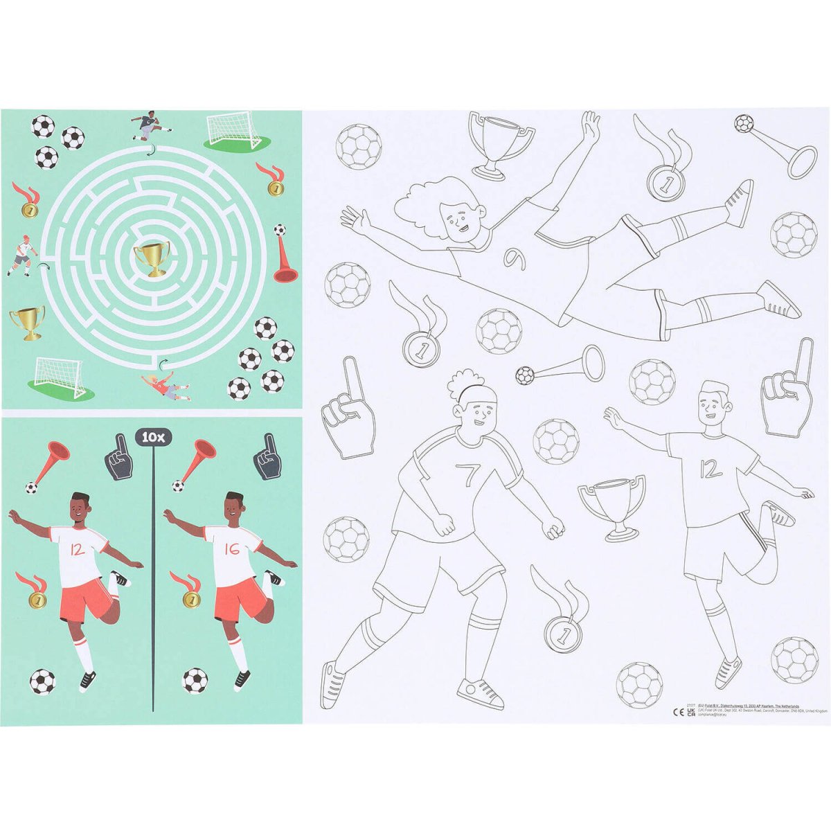 Lot de 6 sets de table Foot à colorier