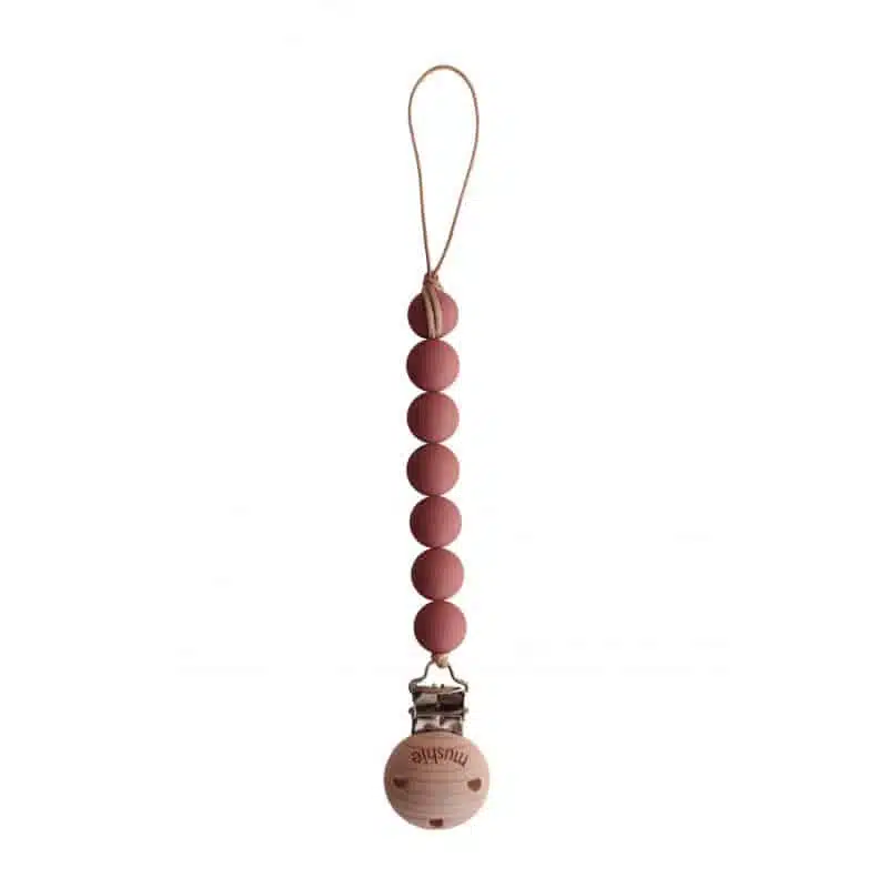 Attache-tétine en bois Halo – Terracotta
